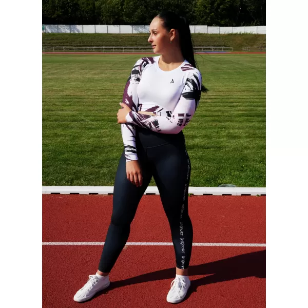  Crop top funcțional premium pentru femei, cu mâneci lungi ALTISPORT VOJ/ALW039TR04 ALB 