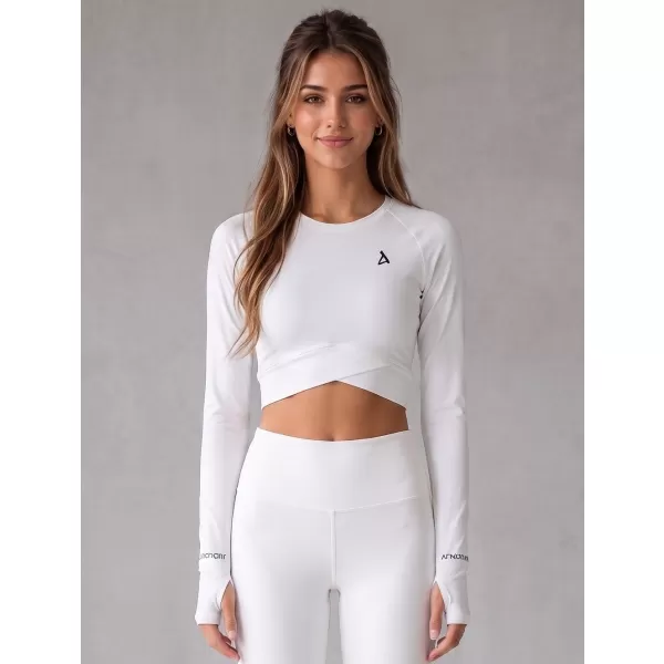 Crop top funcțional premium pentru femei, cu mâneci lungi ALTISPORT VOJ/ALW000TR04 ALB 