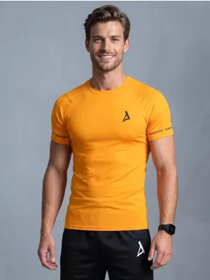 Tricou de compresie funcțional premium cu mâneci scurte pentru bărbați ALTISPORT VOJ/ALM000TR04 PORTOCALE