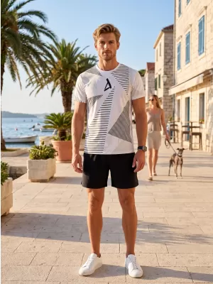 Tricou funcțional premium pentru bărbați ALTISPORT VOJ/ALM044TR01 ALB
