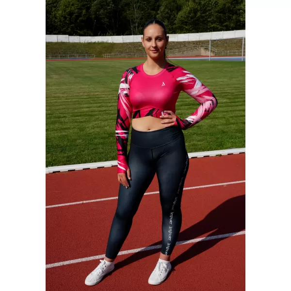  Crop top funcțional premium pentru femei, cu mâneci lungi ALTISPORT VOJ/ALW039TR04 VIVA MAGENTA 