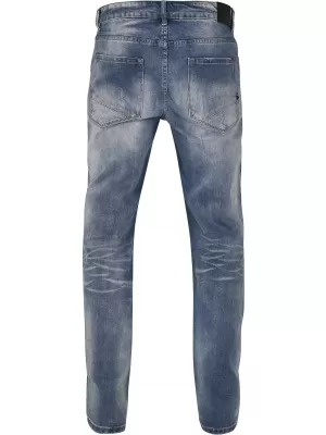 Pantaloni BRANDIT WILL WASHED BD1015 ALBASTRU SPĂLAT