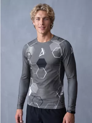 Tricou de compresie funcțional premium pentru bărbați ALTISPORT VOJ/ALM037TR03 GRI