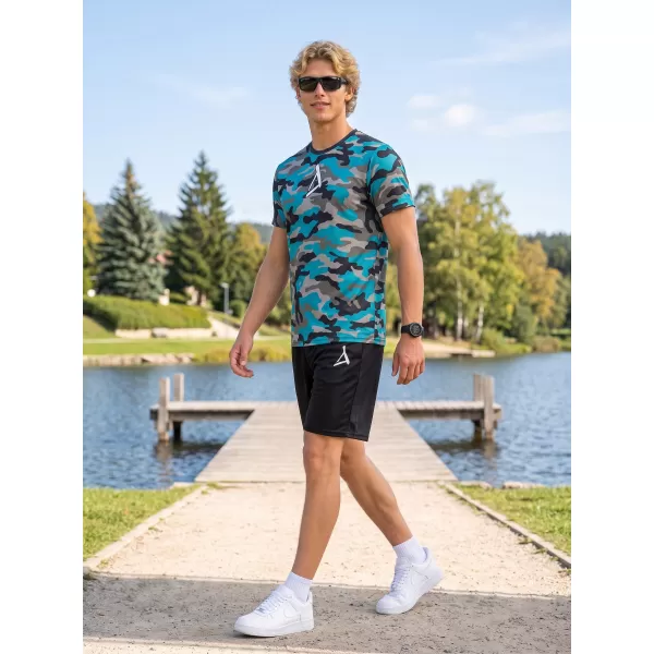  Tricou funcțional premium pentru bărbați ALTISPORT VOJ/ALM038TR01 KEROSEN/NEGRU 