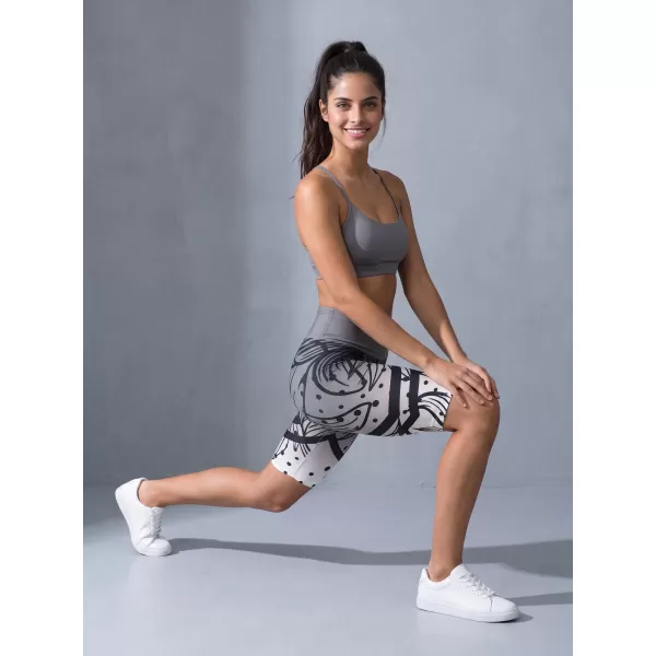  Jambiere funcționale premium pentru femei deasupra genunchiului ALTISPORT VOJ/ALW045LEG02 ALB-NEGRU 