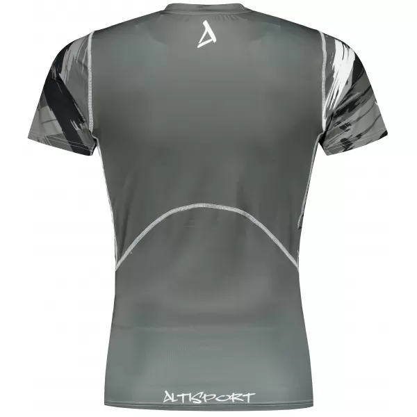  Tricou de compresie funcțional premium cu mâneci scurte pentru bărbați ALTISPORT VOJ/ALM039TR04 GRI 