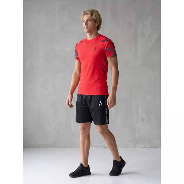  Tricou de compresie funcțional premium cu mâneci scurte pentru bărbați ALTISPORT VOJ/ALM039TR04 ROȘU 
