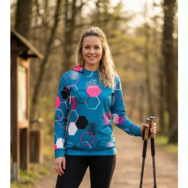  Hanorac funcțional premium pentru femei ALTISPORT VOJ/ALW037MI01 KEROSEN/ROZ 
