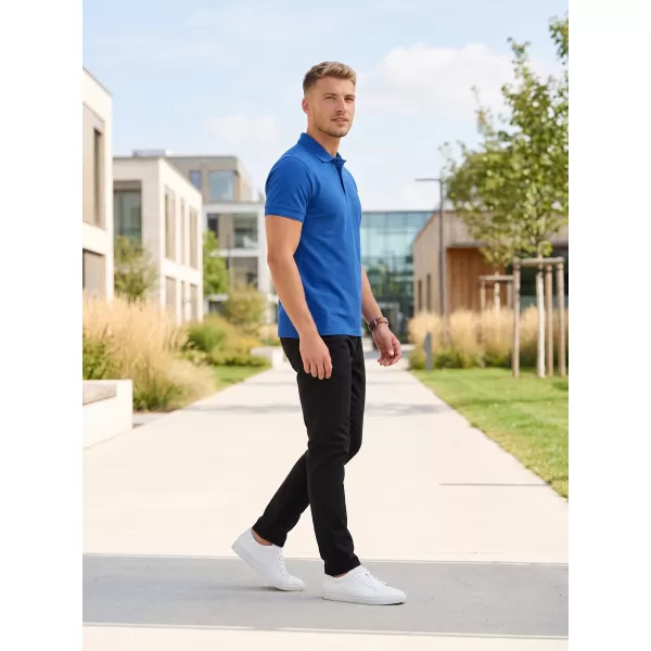  Tricou pentru bărbați cu guler ALTISPORT NoPrint NP/ALM302 ALBASTRU AZUR 