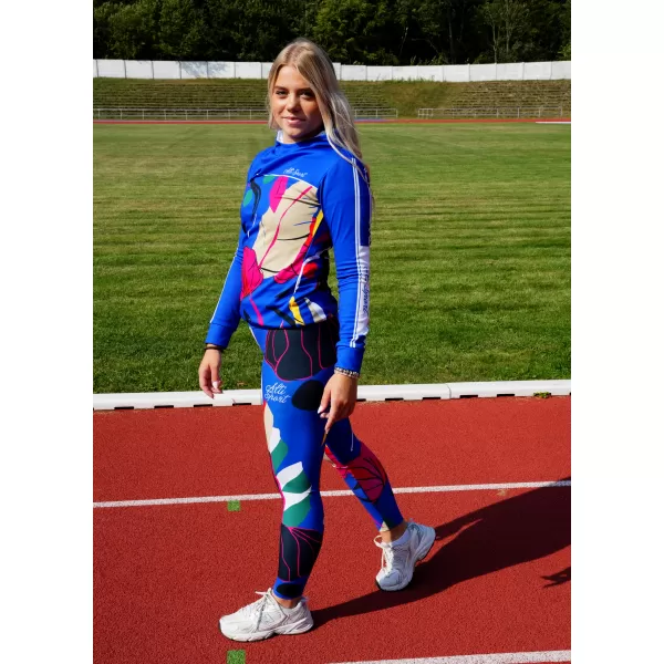  Jambiere funcționale lungi premium de damă ALTISPORT VOJ/ALW042LEG01 ALBASTRU 