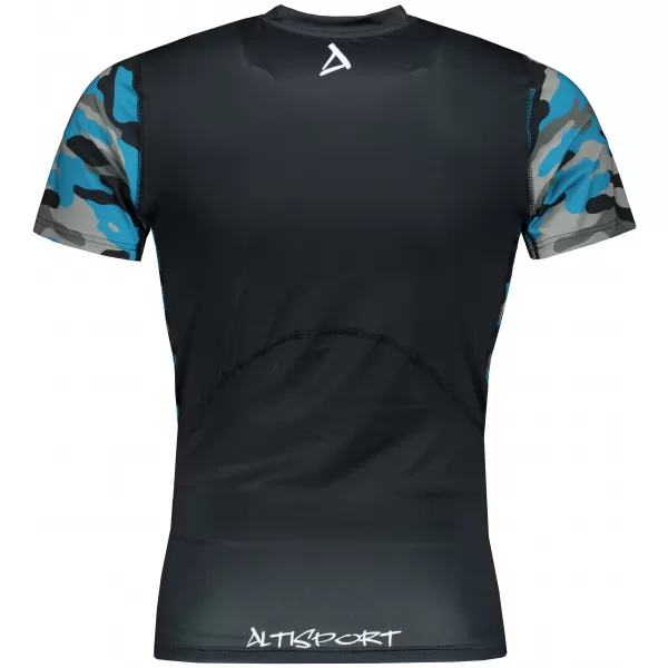  Tricou de compresie funcțional premium cu mâneci scurte pentru bărbați ALTISPORT VOJ/ALM038TR04 KEROSEN/NEGRU 