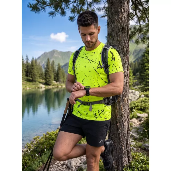  Tricou funcțional premium pentru bărbați ALTISPORT VOJ/ALM034TR01 GALBEN NEON 