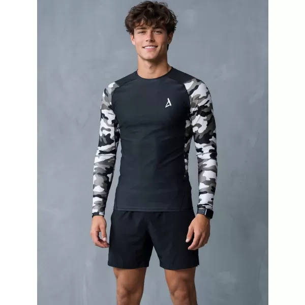  Compresia funcțională a bărbaților T -thirt premium ALTISPORT VOJ/ALM038TR03 ALB -NEGRU 