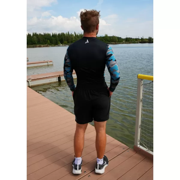  Compresia funcțională a bărbaților T -thirt premium ALTISPORT VOJ/ALM038TR03 KEROSEN/NEGRU 
