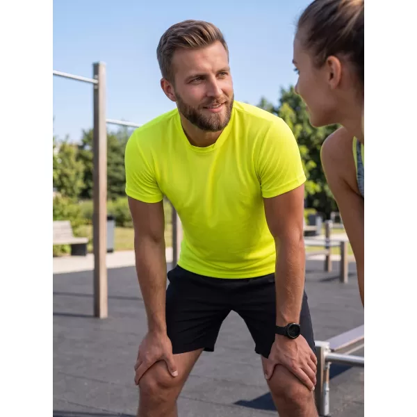  Tricou funcțional pentru bărbați ALTISPORT NoPrint NP/ALM421 GALBEN NEON 