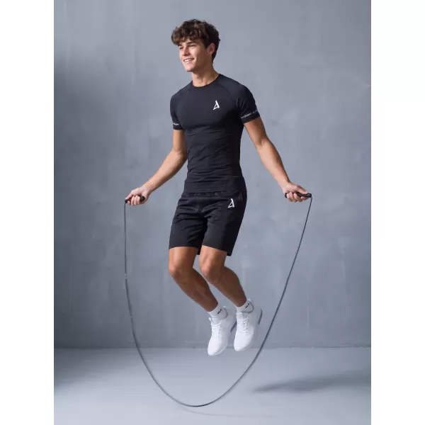  Tricou de compresie funcțional premium cu mâneci scurte pentru bărbați ALTISPORT VOJ/ALM000TR04 NEGRU 