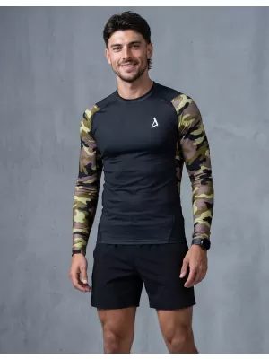 Compresia funcțională a bărbaților T -thirt premium ALTISPORT VOJ/ALM038TR03 NEGRU -GREEN
