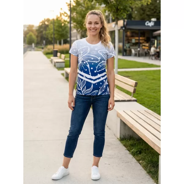  Tricou funcțional premium pentru femei ALTISPORT VOJ/ALW045TR01 BLEUMARIN/ALB 