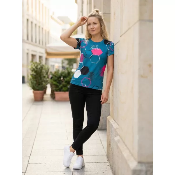  Tricou funcțional premium pentru femei ALTISPORT VOJ/ALW037TR01 KEROSEN/ROZ 
