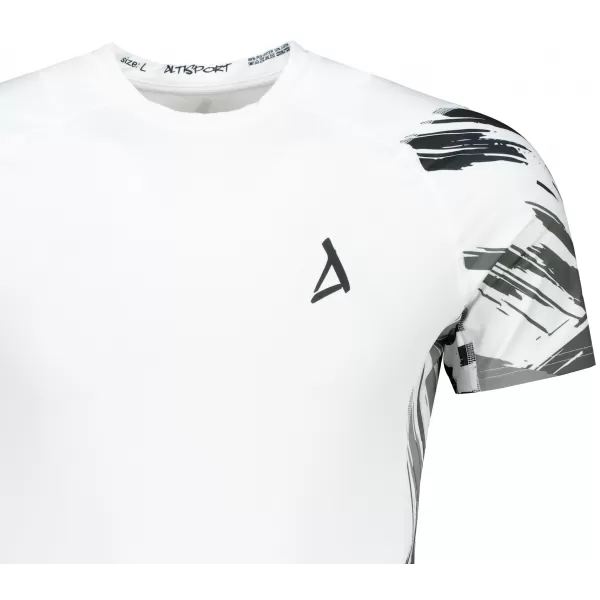  Tricou de compresie funcțional premium cu mâneci scurte pentru bărbați ALTISPORT VOJ/ALM039TR04 ALB 