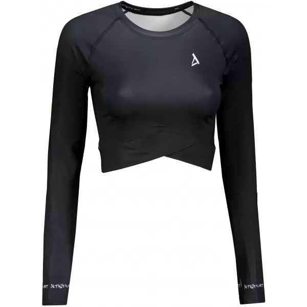  Crop top funcțional premium pentru femei, cu mâneci lungi ALTISPORT VOJ/ALW000TR04 NEGRU 