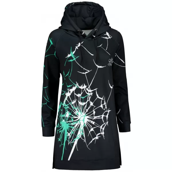  Hanorac funcțional premium pentru femei ALTISPORT VOJ/ALW035MI03 NEGRU/TURCOAZ 