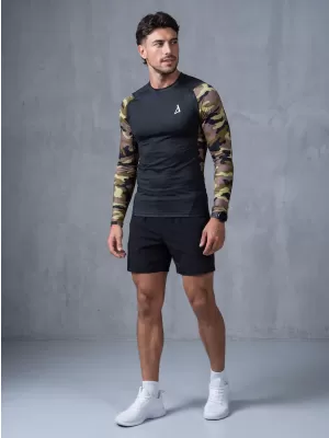 Compresia funcțională a bărbaților T -thirt premium ALTISPORT VOJ/ALM038TR03 NEGRU -GREEN