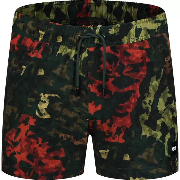  Pantaloni scurți de înot pentru bărbați NORDBLANC RAINFOREST NBSPM8019 VERDE ARMATĂ 