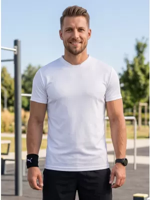 Tricou funcțional pentru bărbați ALTISPORT NoPrint NP/ALM421 ALB