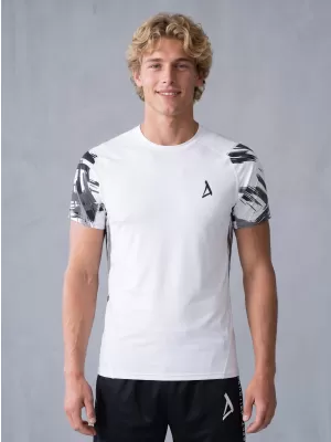 Tricou de compresie funcțional premium cu mâneci scurte pentru bărbați ALTISPORT VOJ/ALM039TR04 ALB