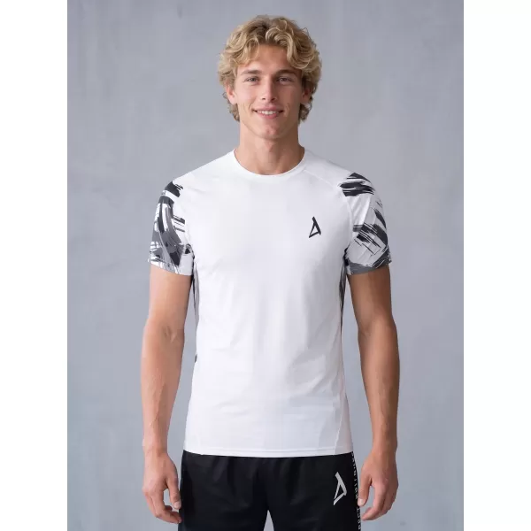  Tricou de compresie funcțional premium cu mâneci scurte pentru bărbați ALTISPORT VOJ/ALM039TR04 ALB 