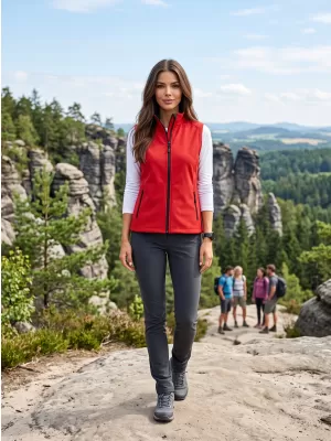 Vesta softshell dama ALTISPORT NoPrint NP/ALW7211NJ ROȘU/NEGRU