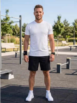 Tricou funcțional pentru bărbați ALTISPORT NoPrint NP/ALM421 ALB