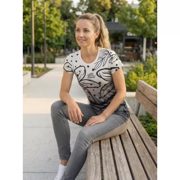  Tricou funcțional premium pentru femei ALTISPORT VOJ/ALW045TR01 ALB-NEGRU 