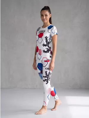 Jambiere funcționale lungi premium de damă ALTISPORT VOJ/ALW036LEG01 HEXA ALB