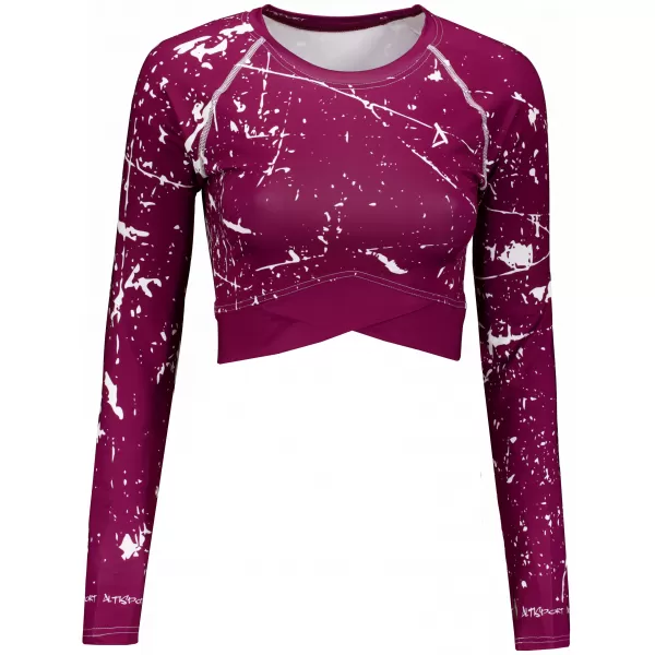  Crop top funcțional premium pentru femei, cu mâneci lungi ALTISPORT VOJ/ALW034TR04 FUCSIE 