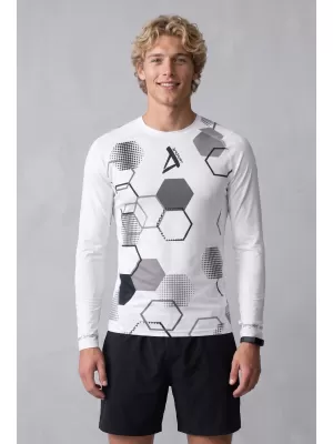 Tricou de compresie funcțional premium pentru bărbați ALTISPORT VOJ/ALM037TR03 ALB