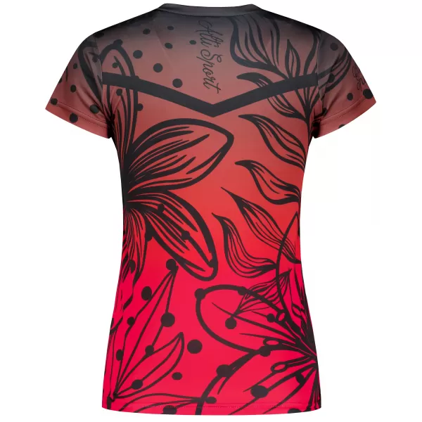  Tricou funcțional premium pentru femei ALTISPORT VOJ/ALW045TR01 ROȘU ȘI NEGRU 