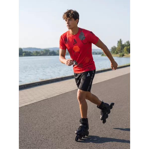  Tricou de compresie funcțional premium cu mâneci scurte pentru bărbați ALTISPORT VOJ/ALM037TR04 ROȘU 