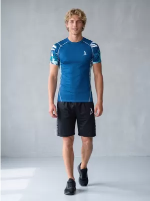 Tricou de compresie funcțional premium cu mâneci scurte pentru bărbați ALTISPORT VOJ/ALM039TR04 ALBASTRU MARIN