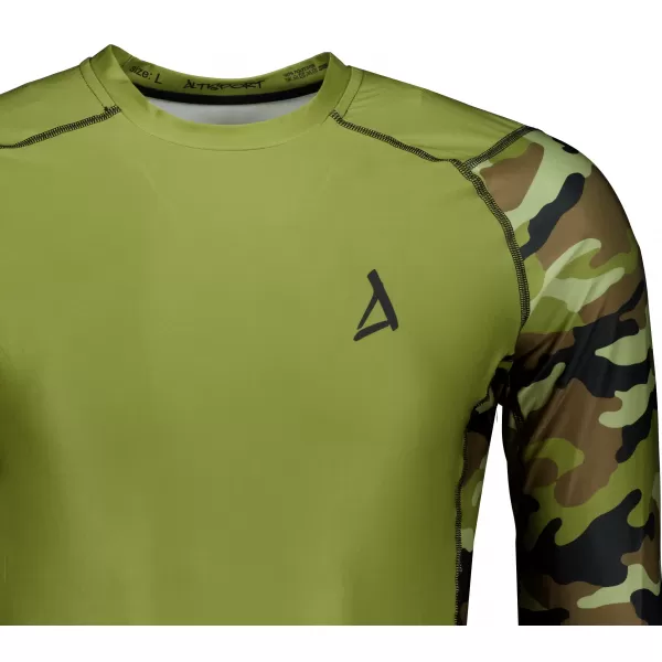  Compresia funcțională a bărbaților T -thirt premium ALTISPORT VOJ/ALM038TR03 GREEN/KAKI 