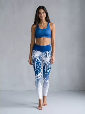 Jambiere funcționale lungi premium de damă ALTISPORT VOJ/ALW045LEG01 BLEUMARIN/ALB