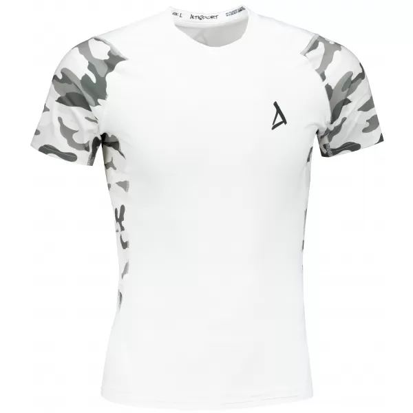  Tricou de compresie funcțional premium cu mâneci scurte pentru bărbați ALTISPORT VOJ/ALM038TR04 ALB 