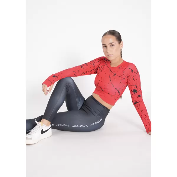  Crop top funcțional premium pentru femei, cu mâneci lungi ALTISPORT VOJ/ALW034TR04 ROȘU 