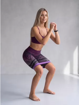 Jambiere funcționale premium pentru femei deasupra genunchiului ALTISPORT VOJ/ALW045LEG02 VIOLET/NEGRU