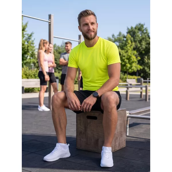  Tricou funcțional pentru bărbați ALTISPORT NoPrint NP/ALM421 GALBEN NEON 