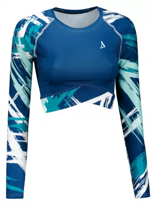 Crop top funcțional premium pentru femei, cu mâneci lungi ALTISPORT VOJ/ALW039TR04 OBICEIURI
