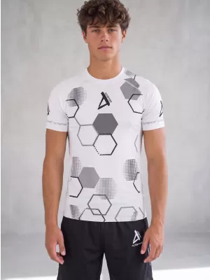 Tricou de compresie funcțional premium cu mâneci scurte pentru bărbați ALTISPORT VOJ/ALM037TR04 ALB