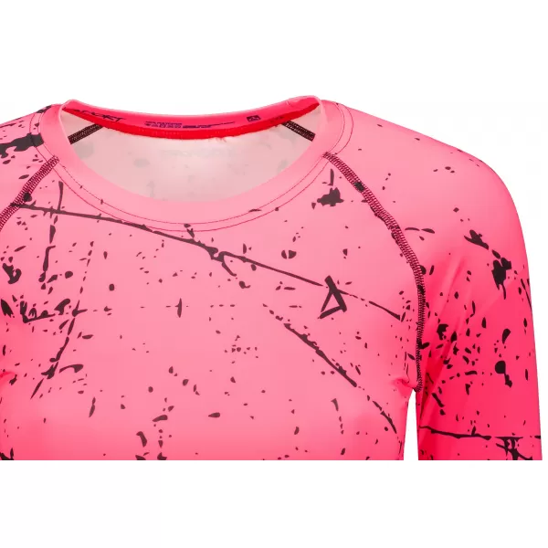  Crop top funcțional premium pentru femei, cu mâneci lungi ALTISPORT VOJ/ALW034TR04 ROZ FLUO 