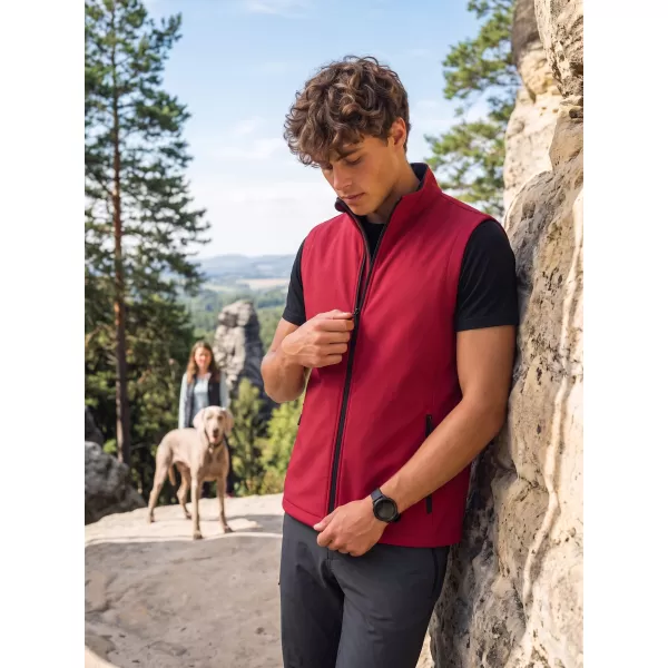  Vestă softshell pentru bărbați ALTISPORT NoPrint NP/ALM8211NJ ROȘU/NEGRU 